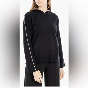 MAX STUDIO Women black Fine Gauge Hoodie/size M